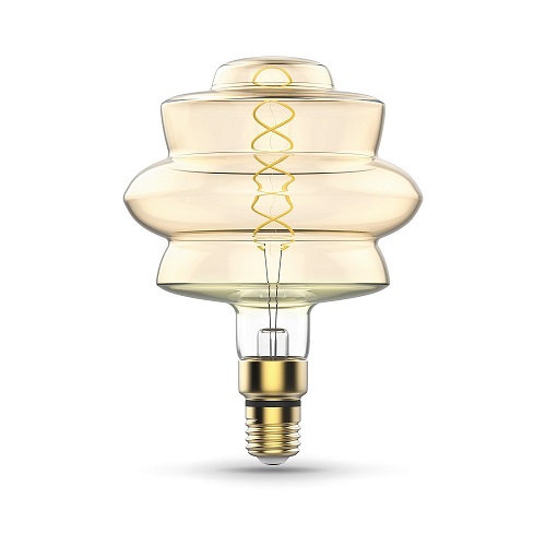 Лампы светодиодные Gauss Black Filament BD180 E27 оригинальная 180 мм мощность - 8 Вт, цоколь - E27, световой поток - 560 Лм, цветовая температура - 2400 °К, форма - оригинальная